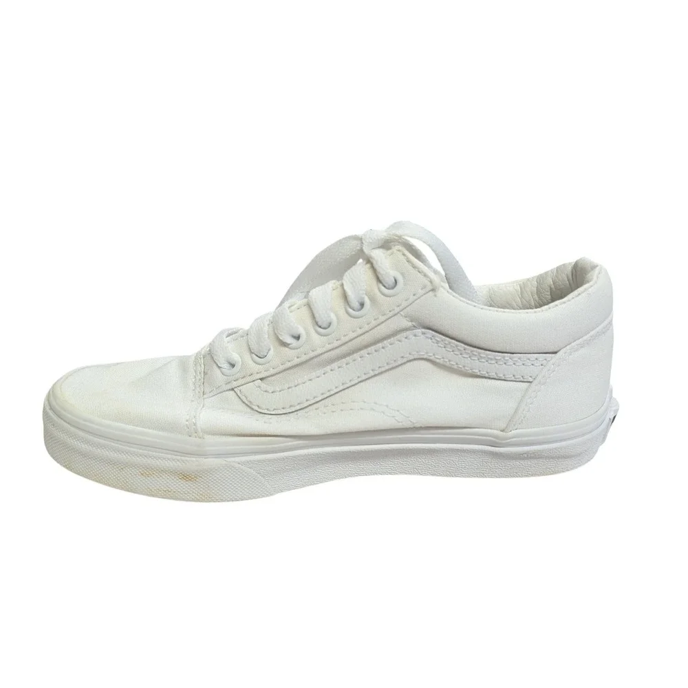 VANS Old Skool True White Sneakers Low Top Canvas‎ Skate Shoe Unisex Kids 3